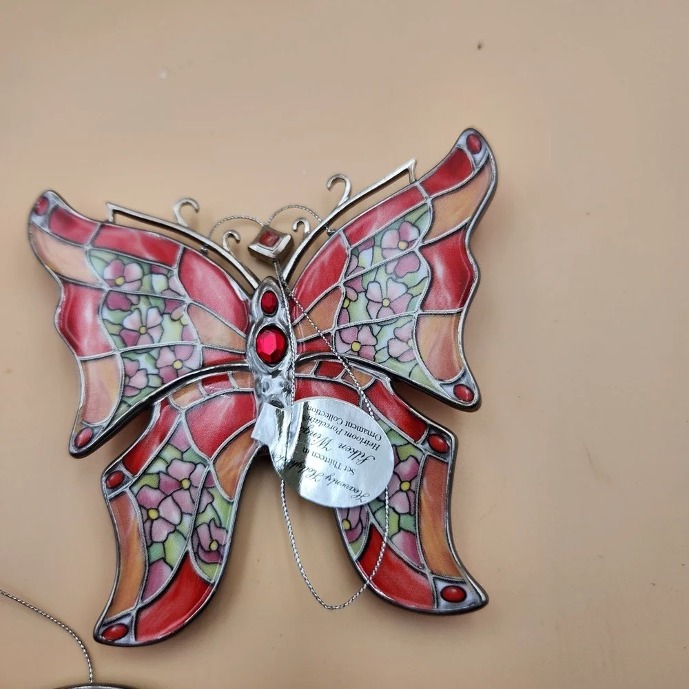 Bradford Exchange Silkin Wings Heirloom Porcelain Butterfly Ornament Set #13
